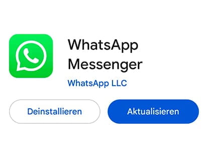 Aktualisieren Sie WhatsApp auf Android