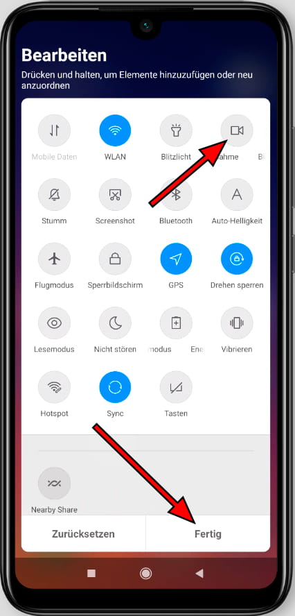 Bildschirmbildsymbol aufzeichnen Pad 5