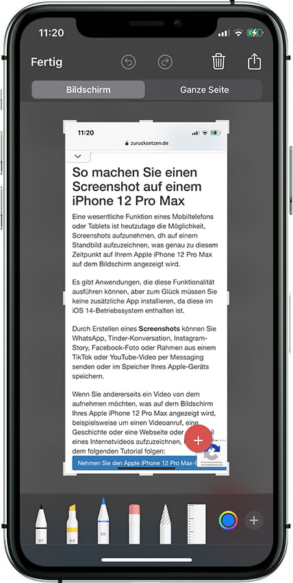 IPhone Screenshot bearbeiten