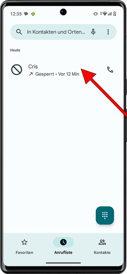 Kontakt blockiert Android