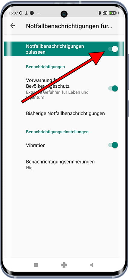 Schalten Sie Notfallwarnungen ein oder aus Xiaomi