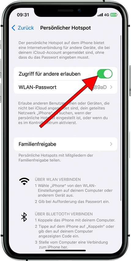 Zugriff für andere erlauben