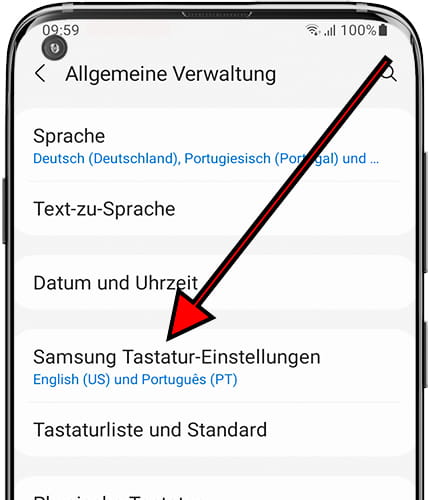 Samsung Tastatur-Einstellungen
