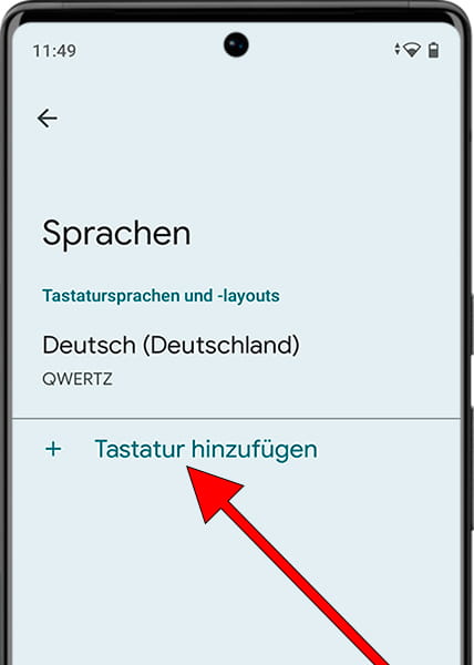 Tastatursprache auf Android hinzufügen