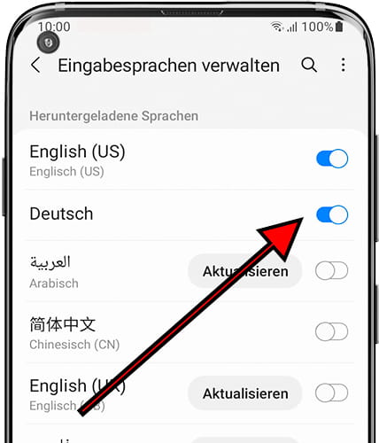 Fügen Sie die Samsung-Tastatursprache hinzu