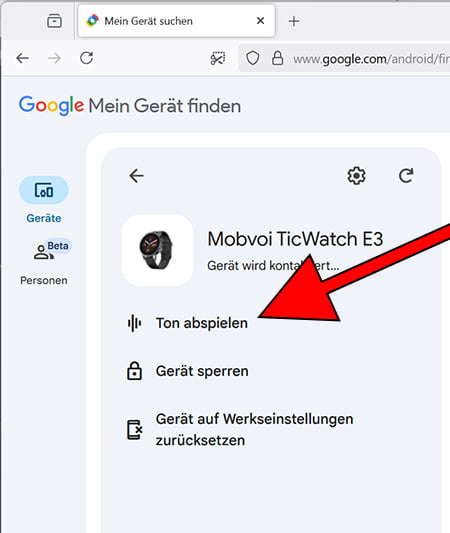 Ton auf dem Gerät abspielen