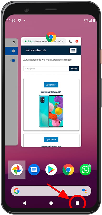 Aktuelle Anwendungen Android
