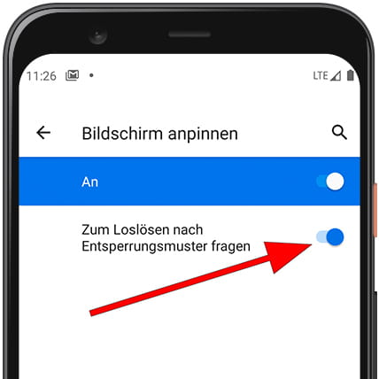Sperre zum Deaktivieren aktivieren