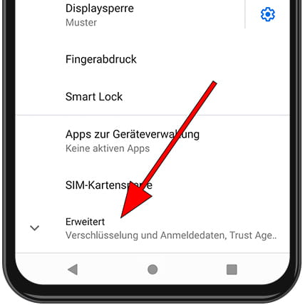 Erweitertes Android-Menü