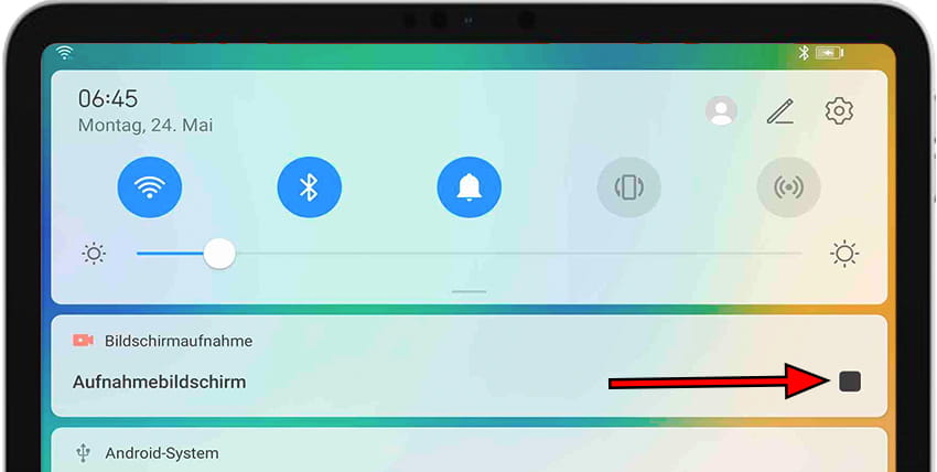 Beenden Sie die Bildschirmaufnahme MediaPad M5 Lite 8