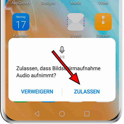 Audio-Berechtigungsnachricht Huawei aufnehmen Mate 30E Pro 5G