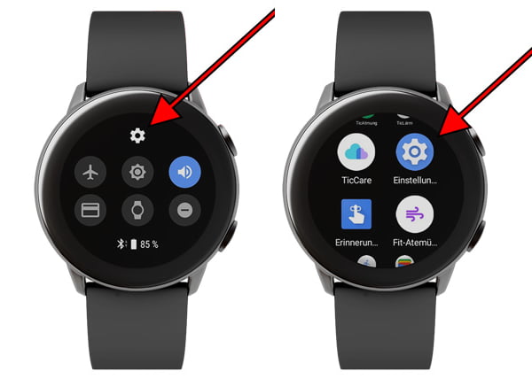 Einstellungsmenü Wear OS