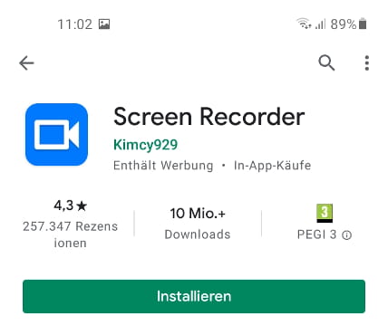 Bildschirmaufzeichnungs-App