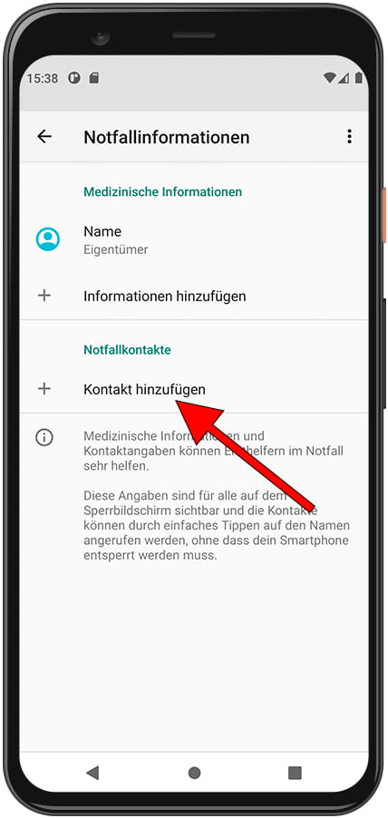 Fügen Sie Android-Notfallkontakte hinzu