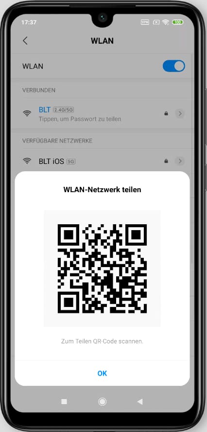 WLAN-Passwort teilen